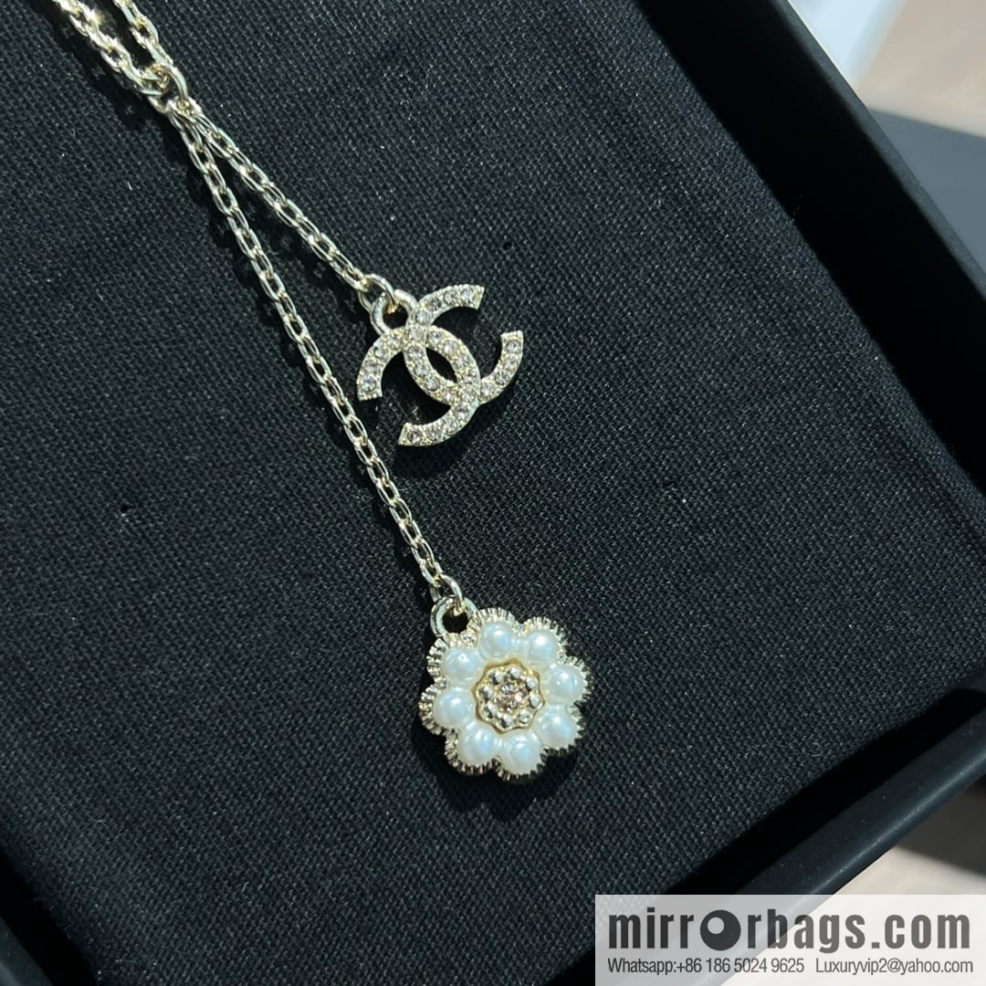 New ☑️ Chanel Double C Camellia Pearl Necklace
