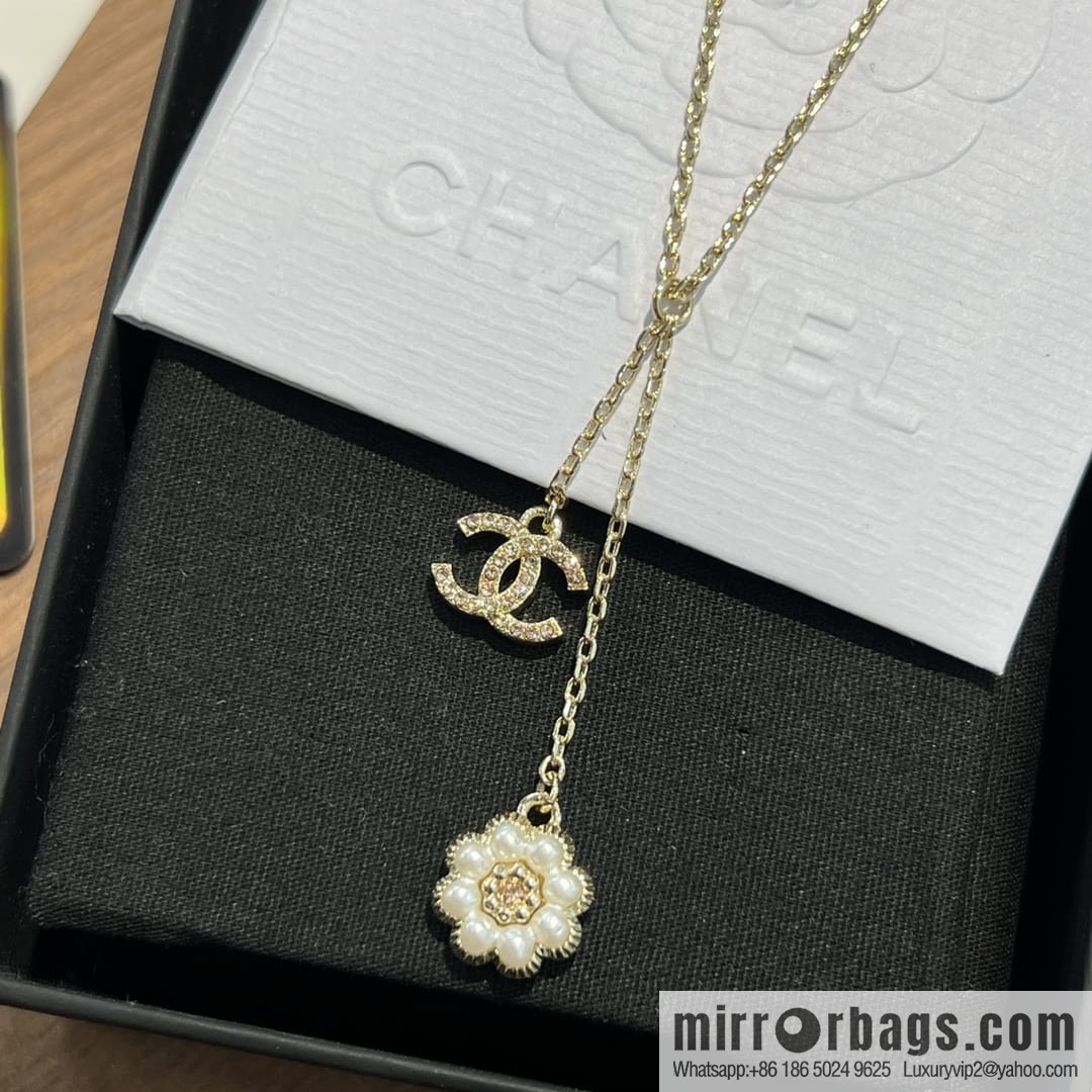 New ☑️ Chanel Double C Camellia Pearl Necklace