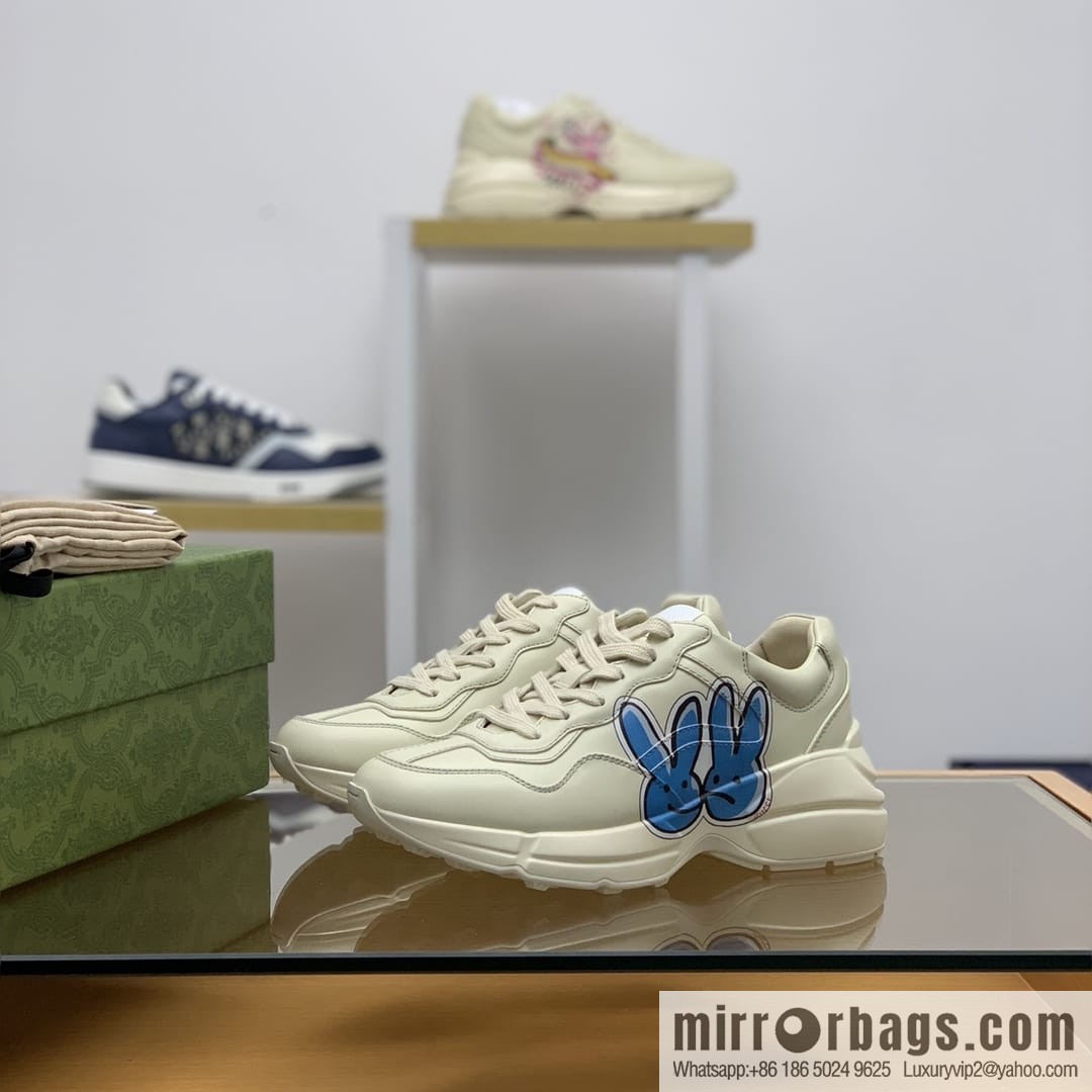 Gucci Gucci [New G Replica Luxury Handbag High Version] Unisex Vintage sneakers