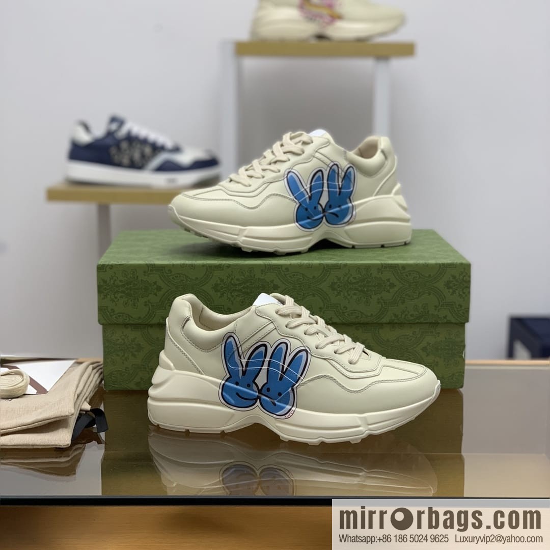 Gucci Gucci [New G Replica Luxury Handbag High Version] Unisex Vintage sneakers