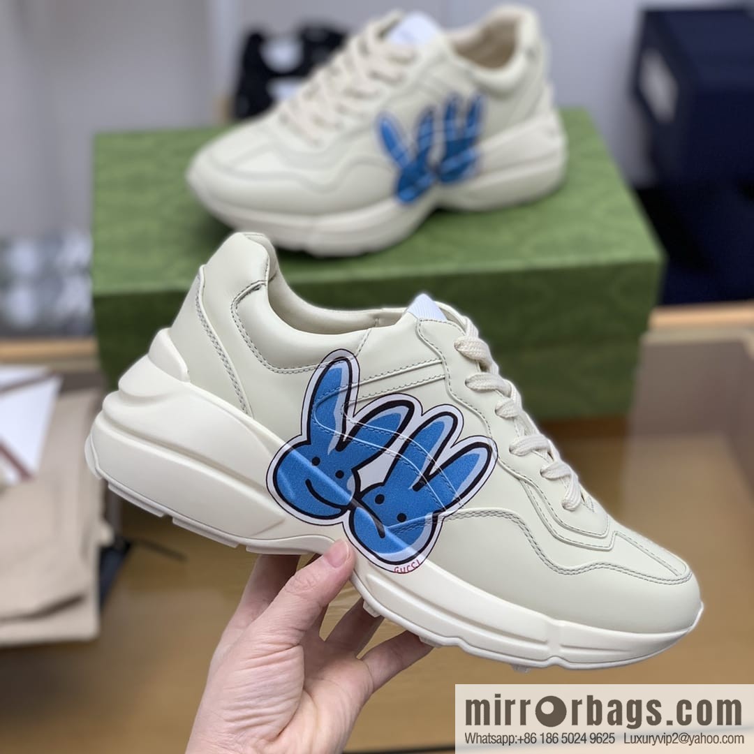 Gucci Gucci [New G Replica Luxury Handbag High Version] Unisex Vintage sneakers