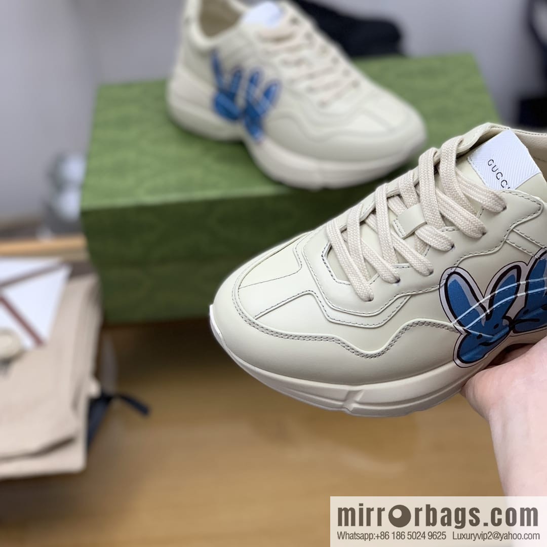 Gucci Gucci [New G Replica Luxury Handbag High Version] Unisex Vintage sneakers