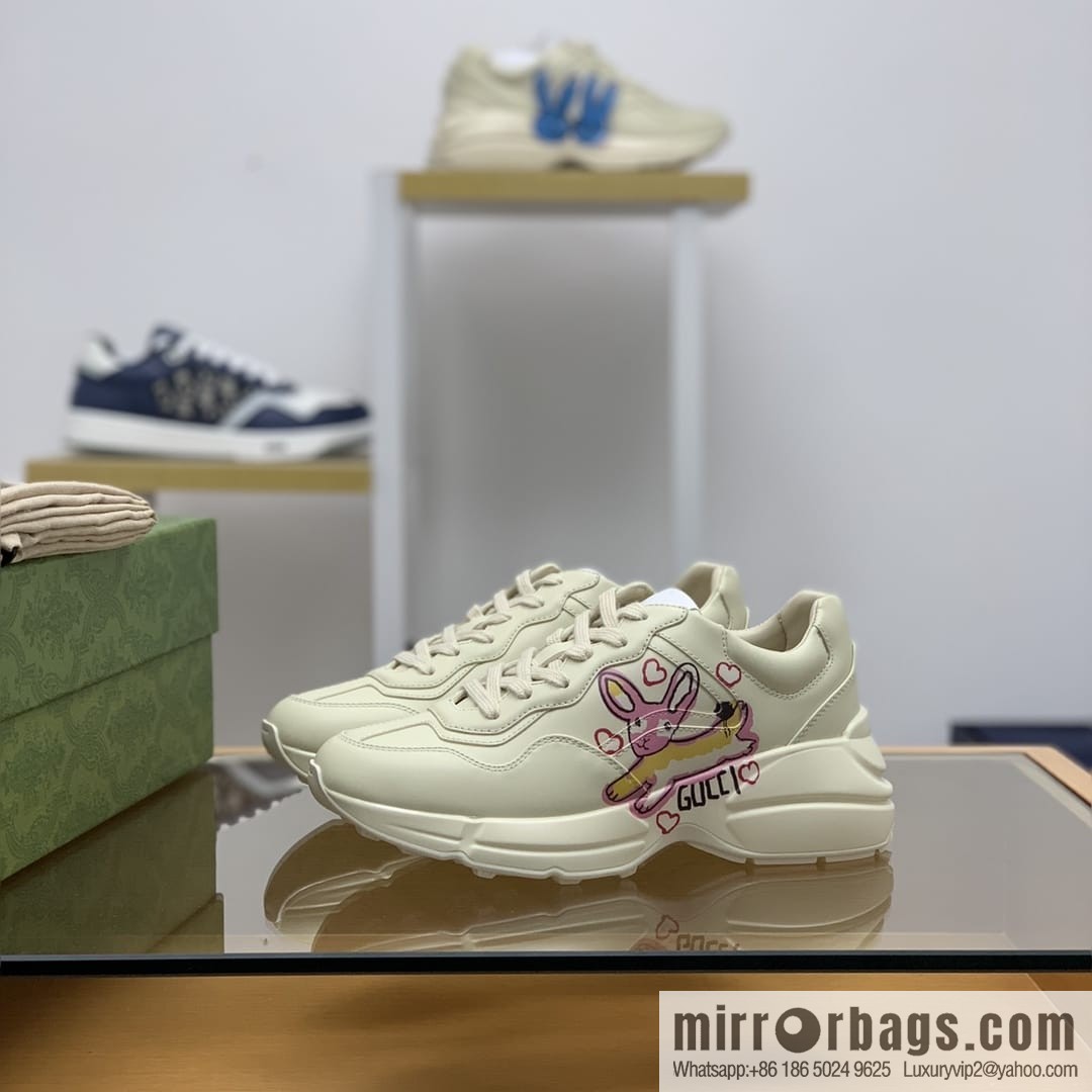 Gucci Gucci [New G Replica Luxury Handbag High Version] Unisex Vintage sneakers