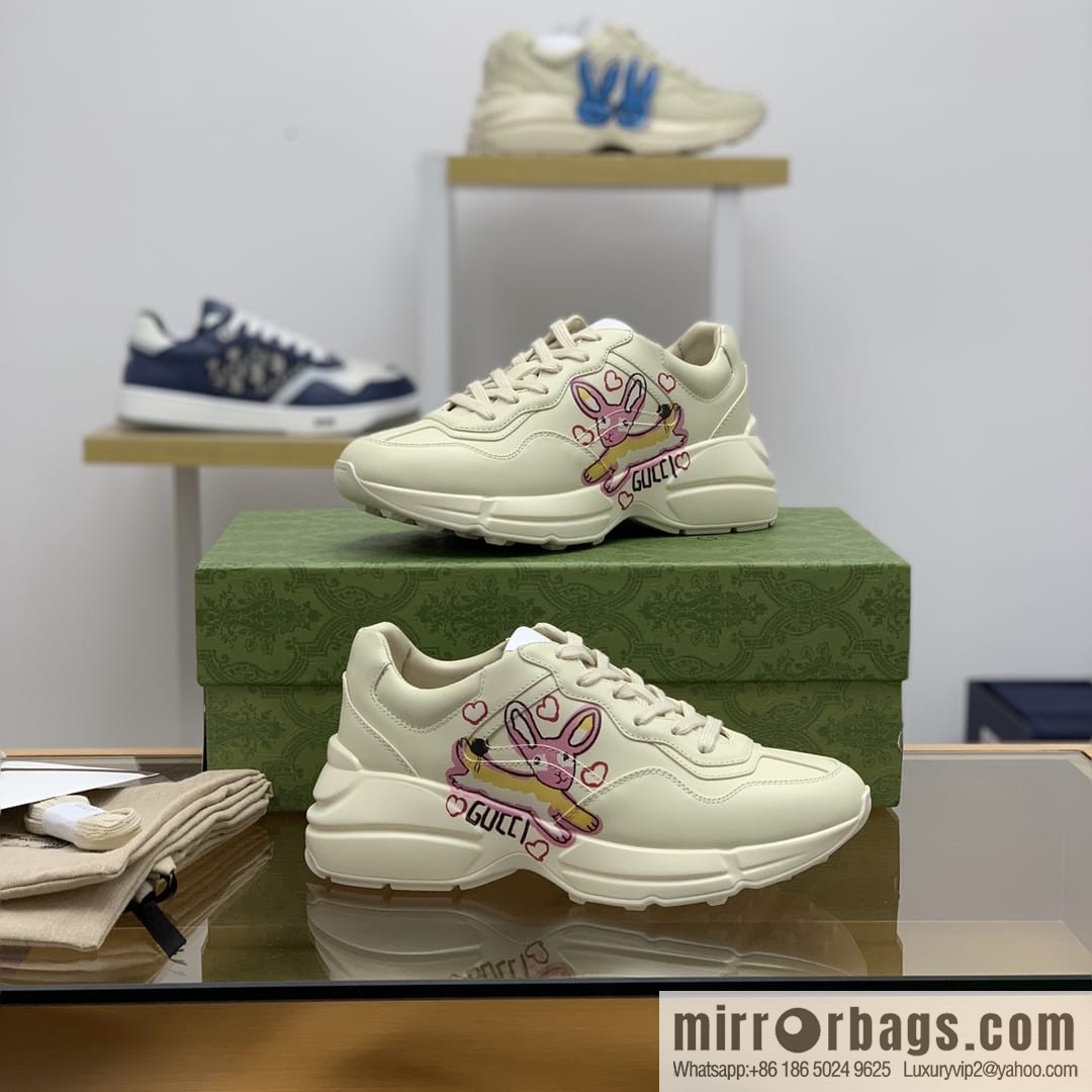 Gucci Gucci [New G Replica Luxury Handbag High Version] Unisex Vintage sneakers