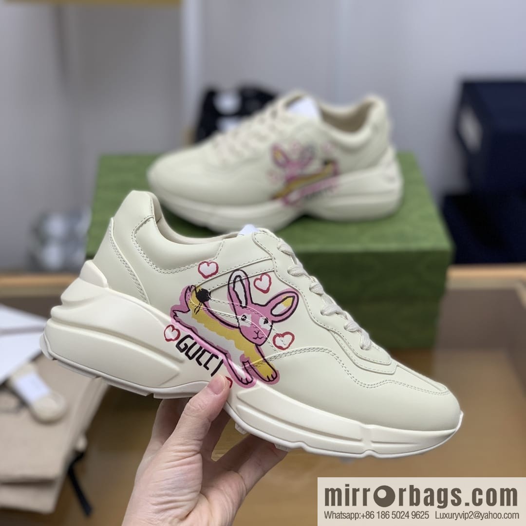 Gucci Gucci [New G Replica Luxury Handbag High Version] Unisex Vintage sneakers