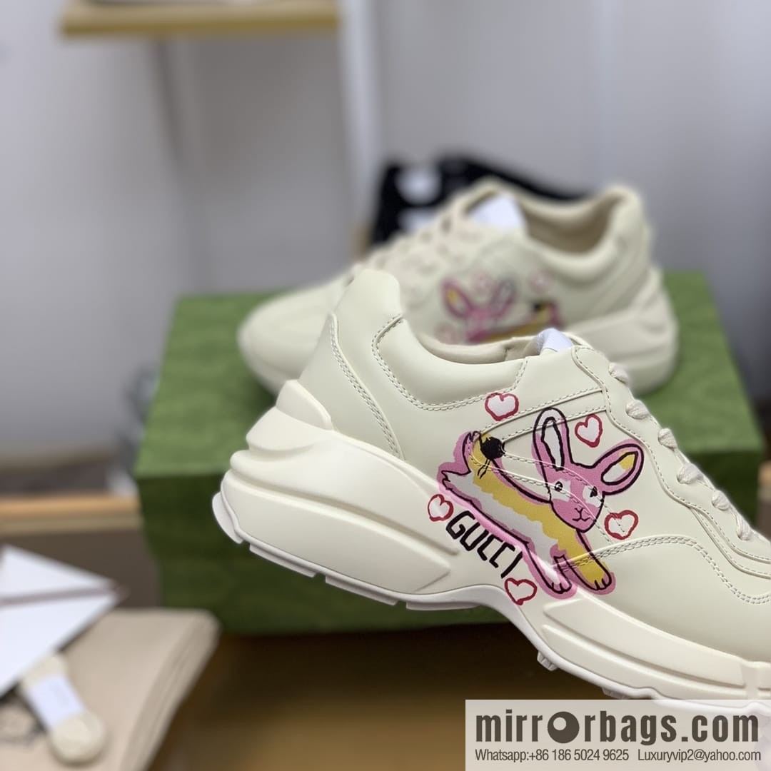 Gucci Gucci [New G Replica Luxury Handbag High Version] Unisex Vintage sneakers