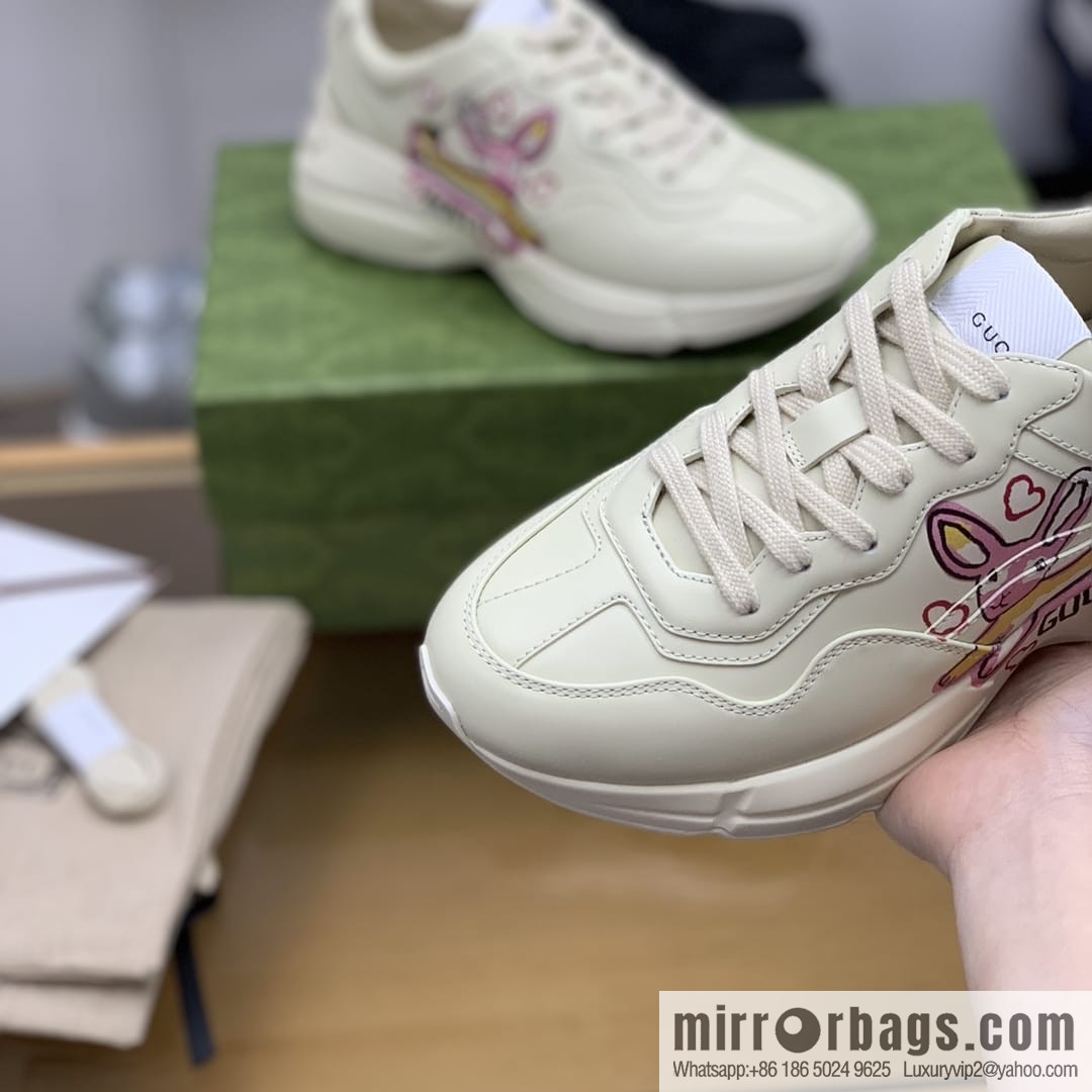 Gucci Gucci [New G Replica Luxury Handbag High Version] Unisex Vintage sneakers