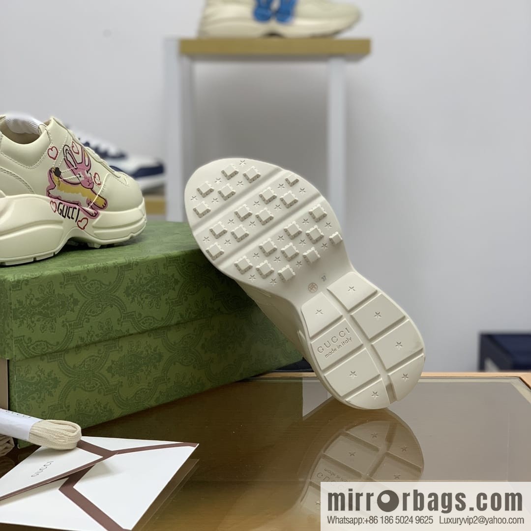 Gucci Gucci [New G Replica Luxury Handbag High Version] Unisex Vintage sneakers