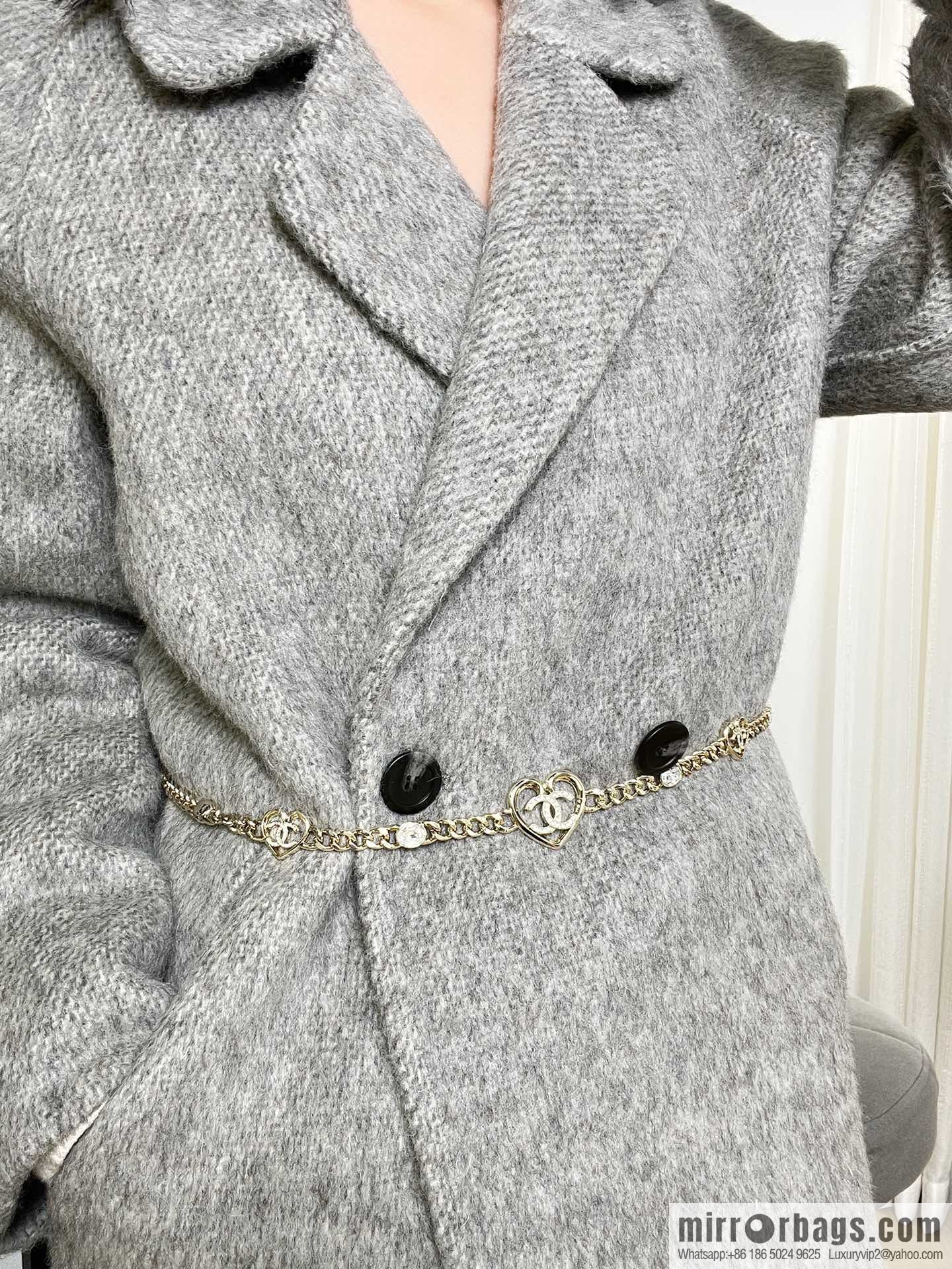 New ☑️ Chanel double c peach heart love waist belt waist chain necklace