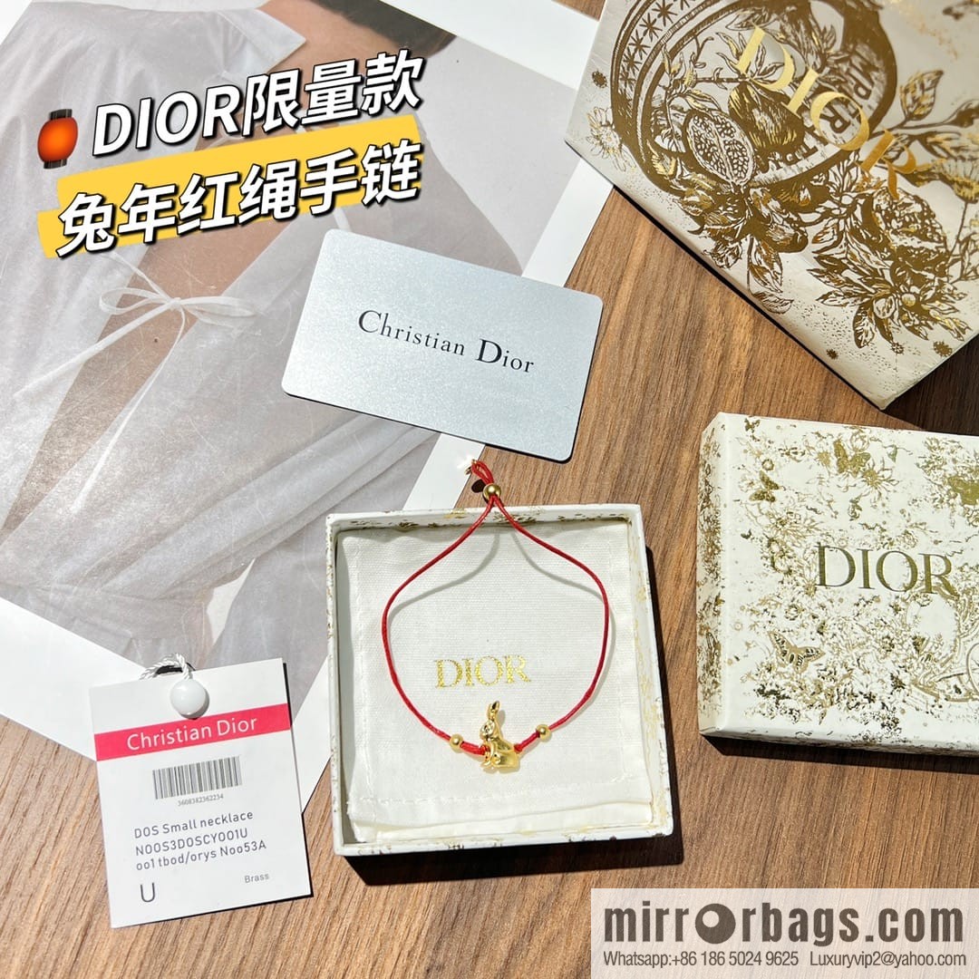 Dior rabbit 🐰 red rope bracelet hand rope