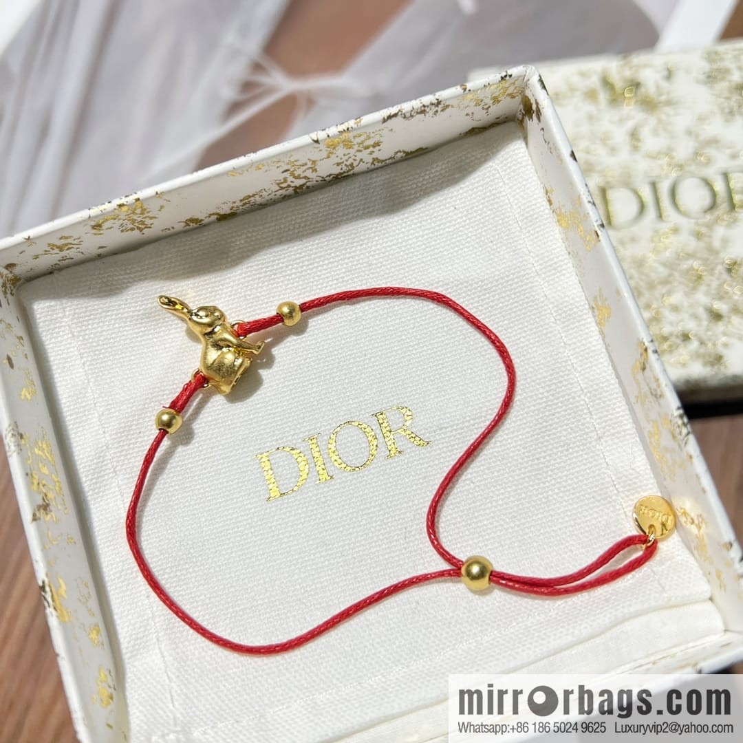 Dior rabbit 🐰 red rope bracelet hand rope