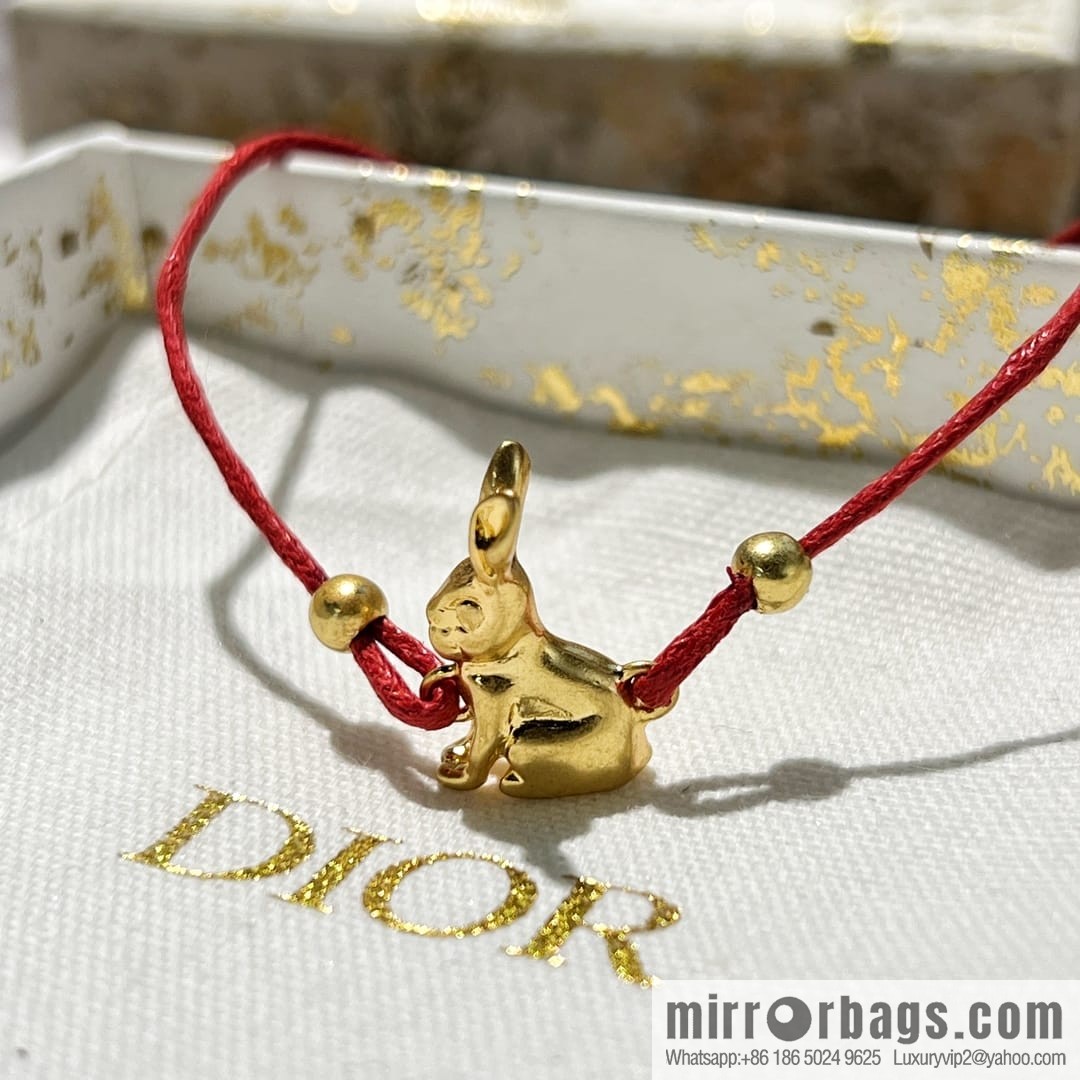 Dior rabbit 🐰 red rope bracelet hand rope