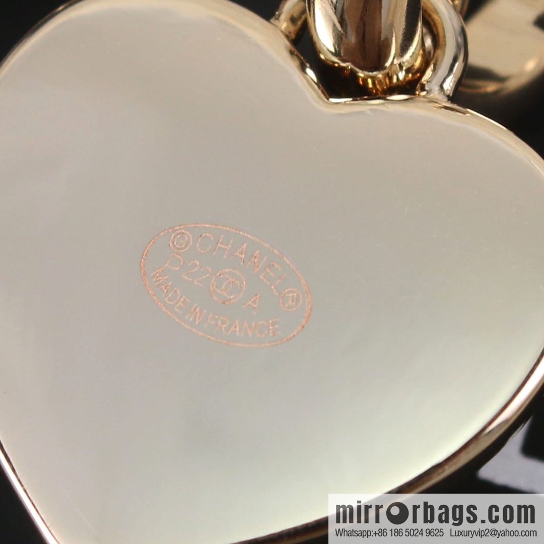 New ☑️ Chanel c2 double c rhombus peach heart love stud earrings
