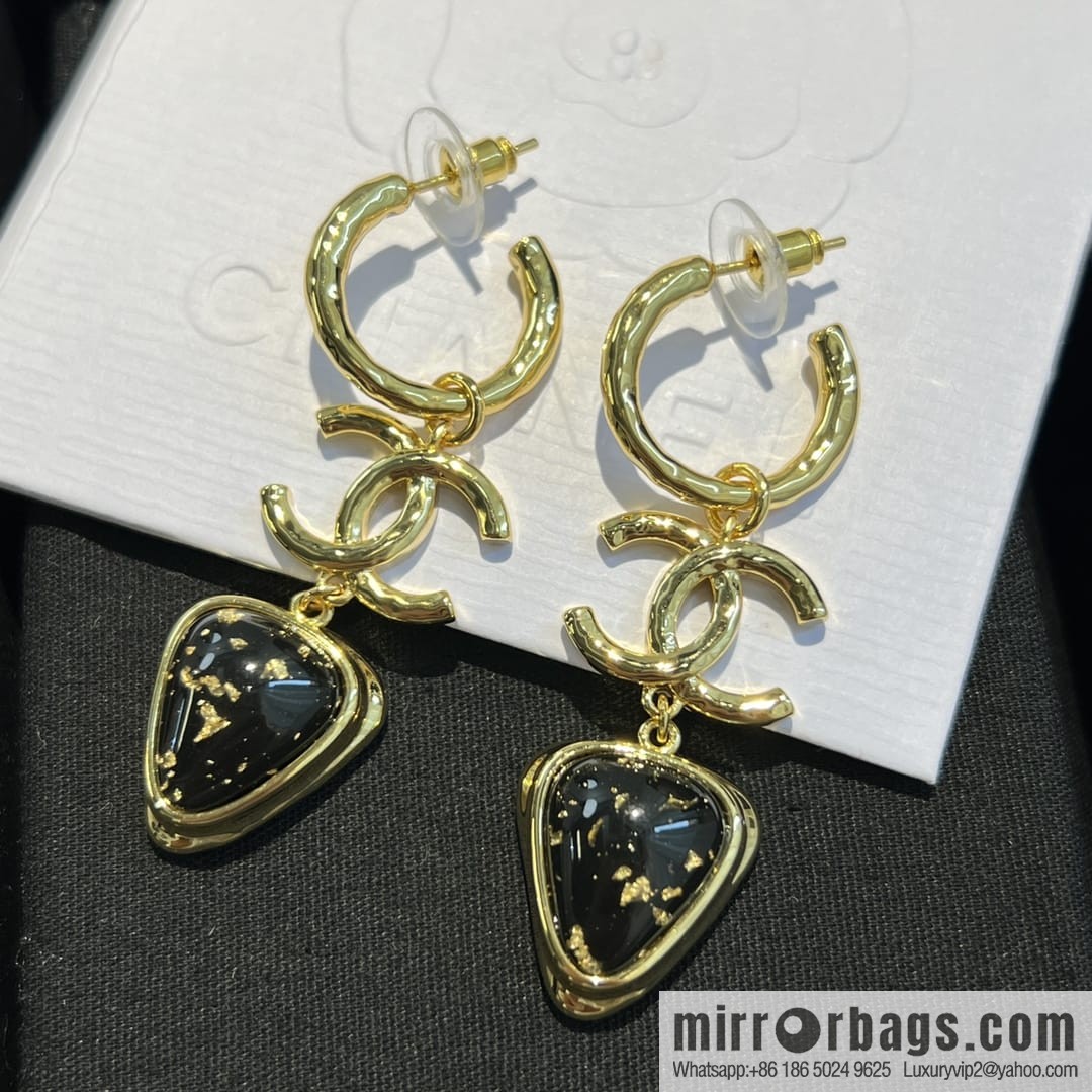 New ☑️ Chanel c3 double c gold stud earrings