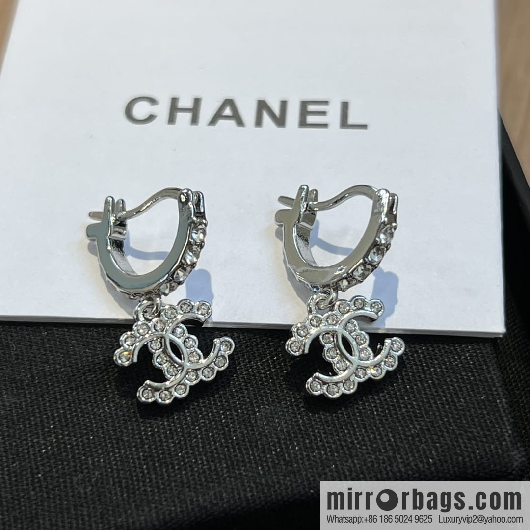New ☑️ Chanel c2 double c full diamond stud earrings
