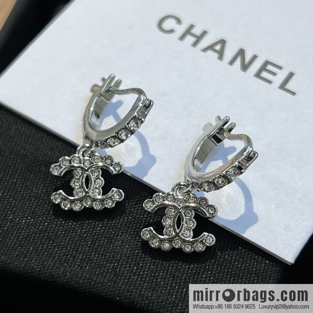 New ☑️ Chanel c2 double c full diamond stud earrings