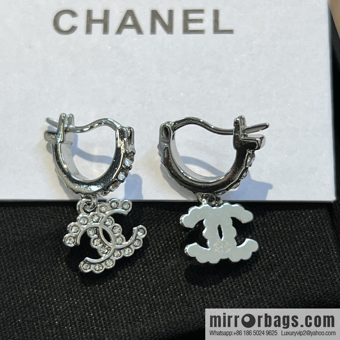 New ☑️ Chanel c2 double c full diamond stud earrings