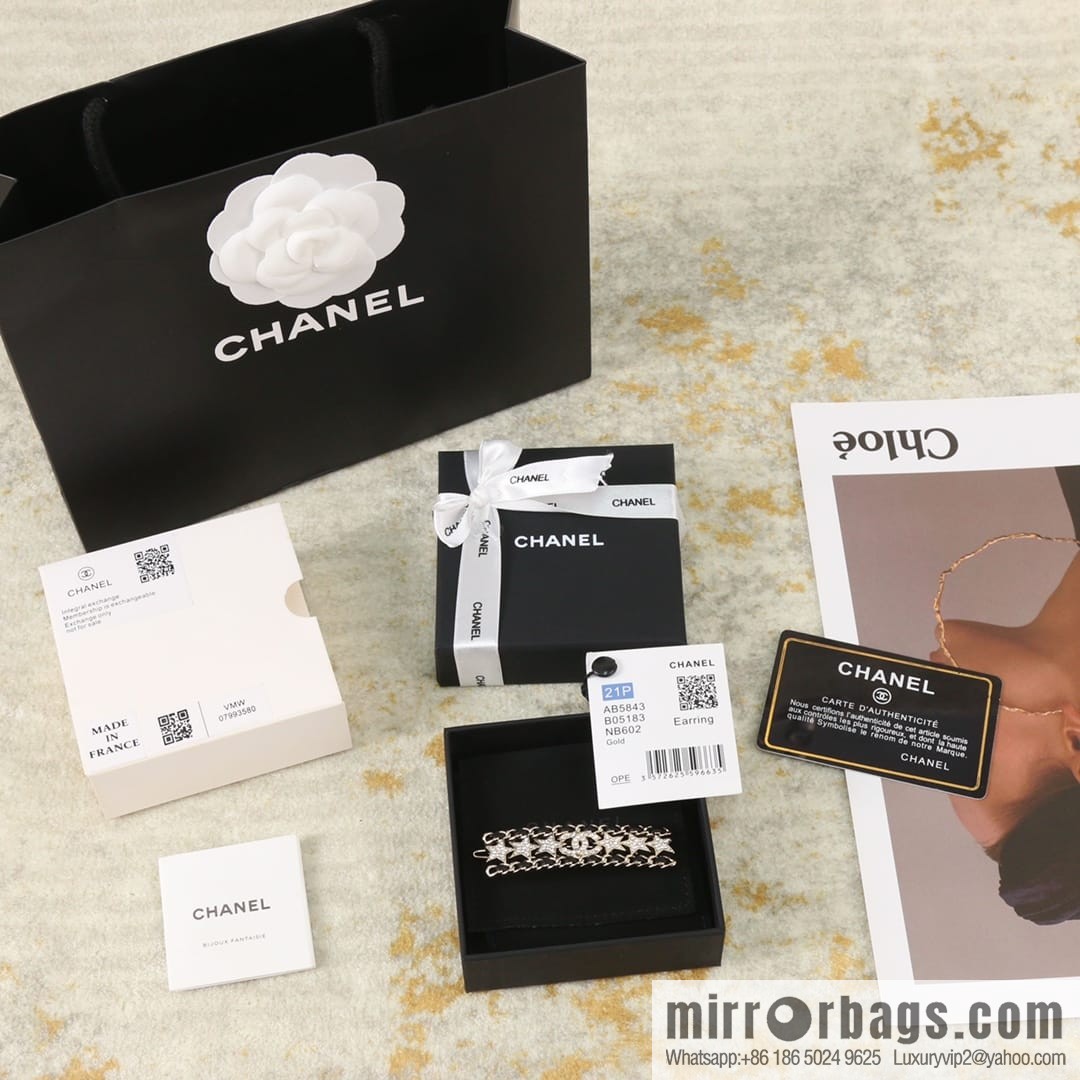 New ☑️ Chanel full diamond double c star black leather rope hairpin hairpin