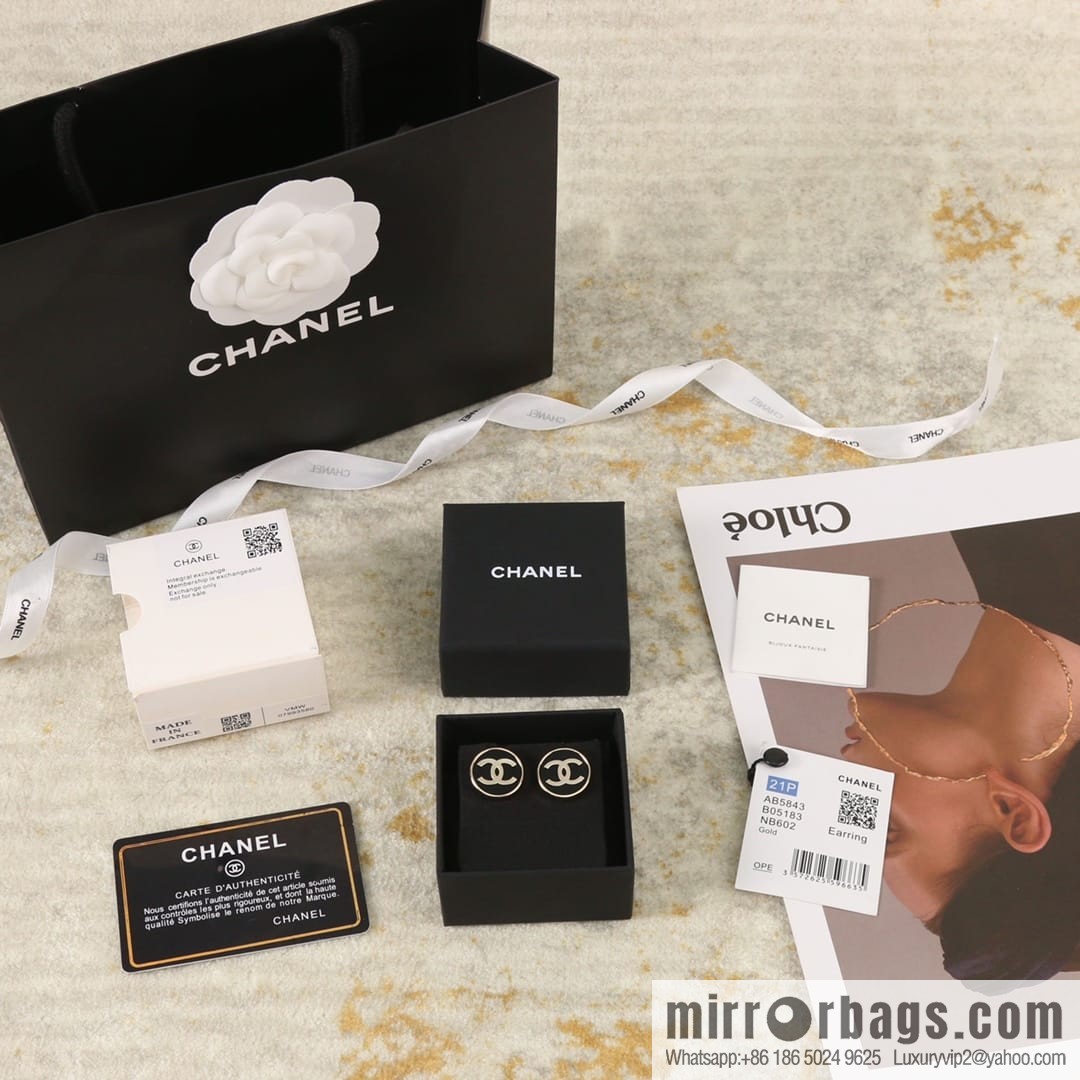 New ☑️ Chanel c1 double c round stud earrings