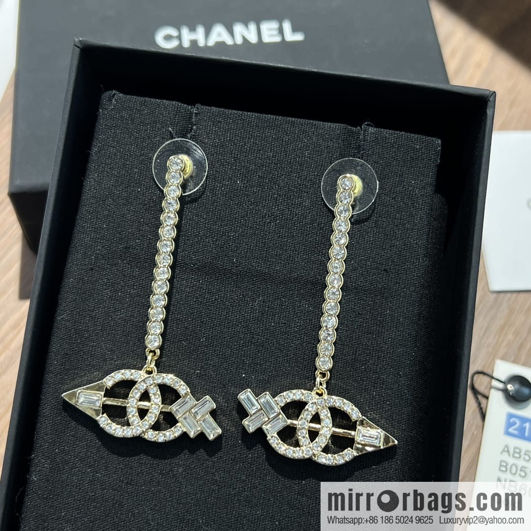 New ☑️ Chanel double c arrow stud earrings