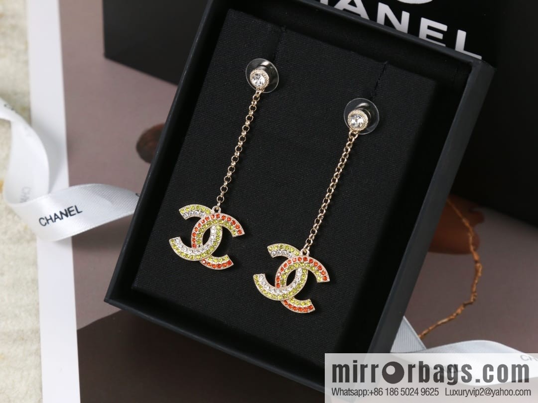 New ☑️ Chanel c2 double c colored diamond stud earrings