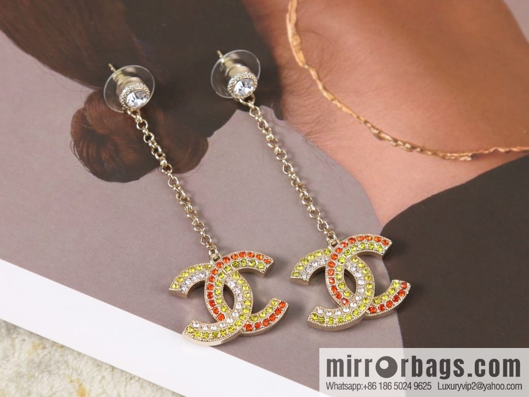 New ☑️ Chanel c2 double c colored diamond stud earrings