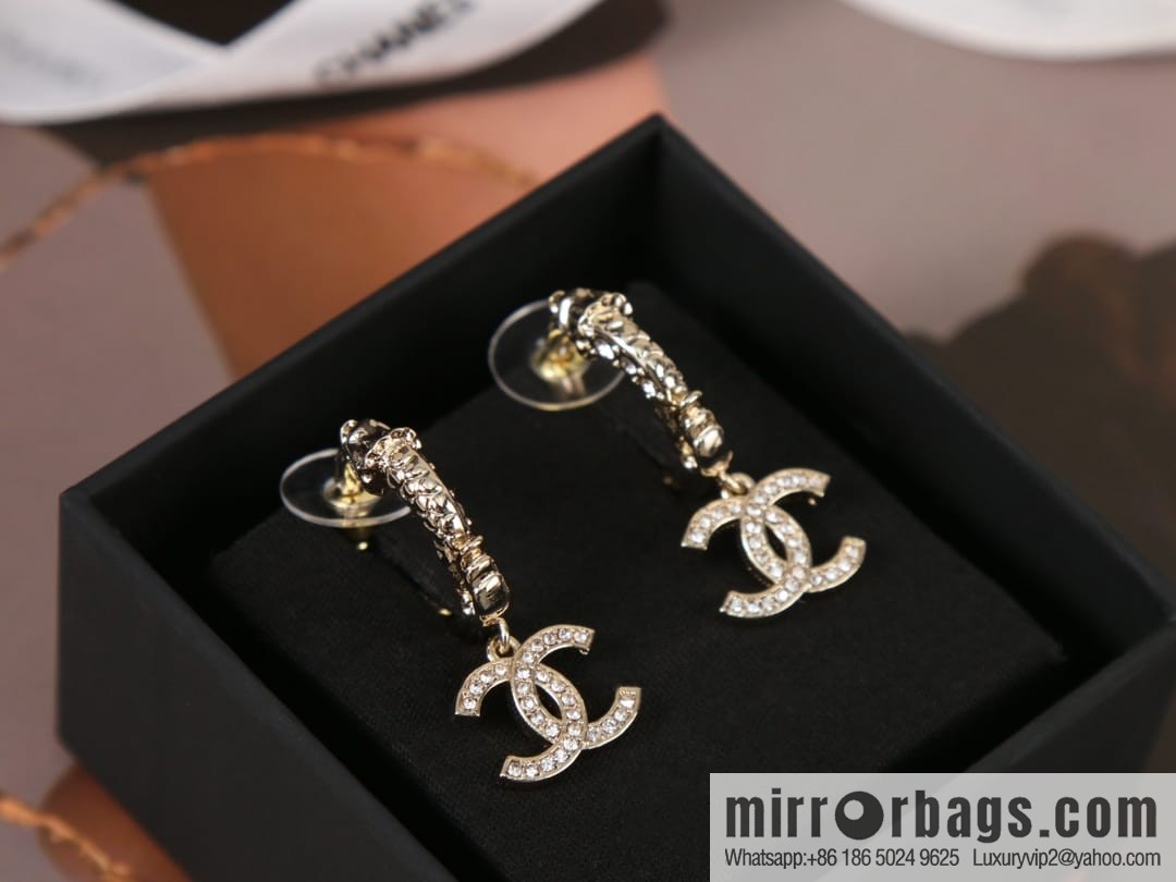 New ☑️ Chanel c2 double c stud earrings