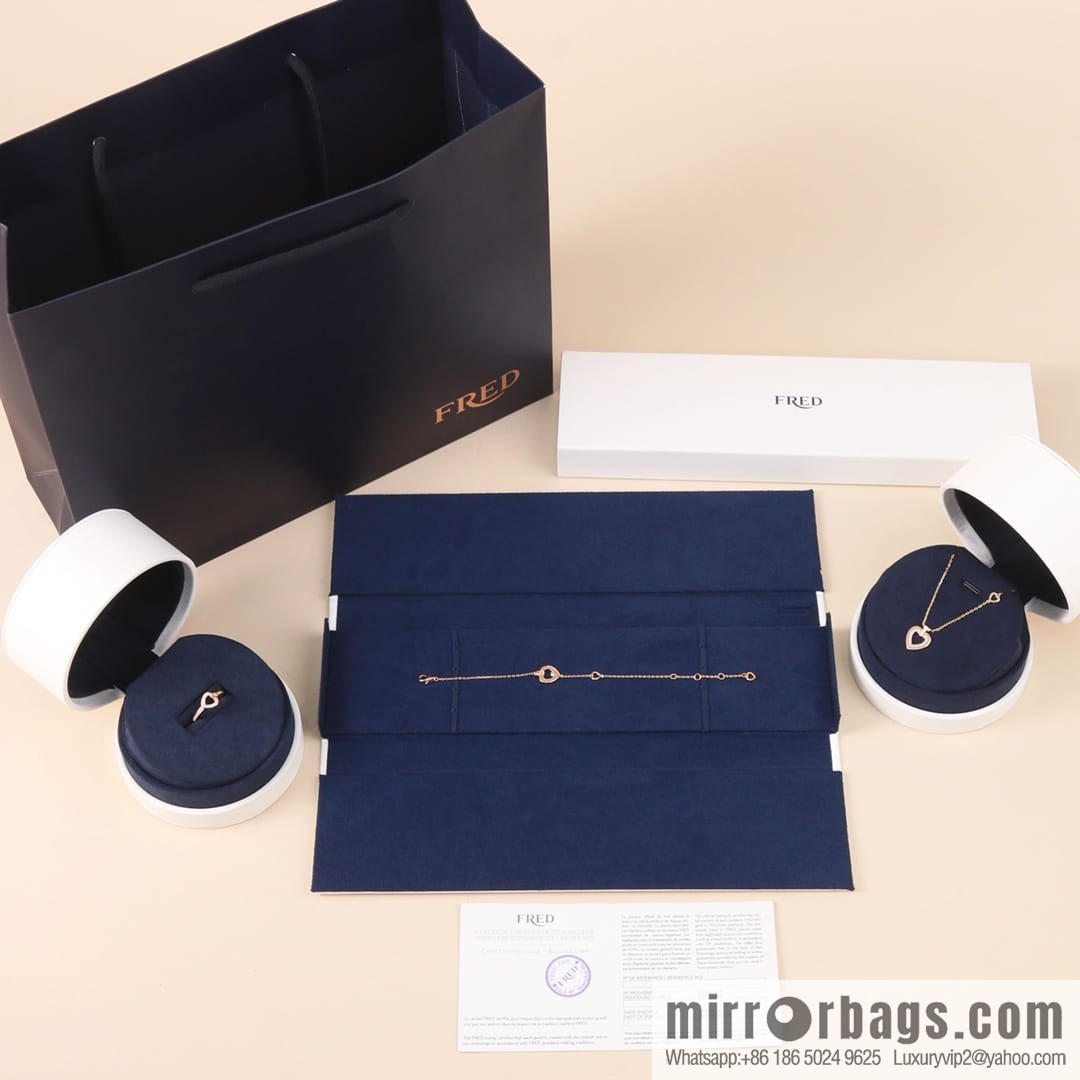 Fred limited rose gold heart bracelet necklace