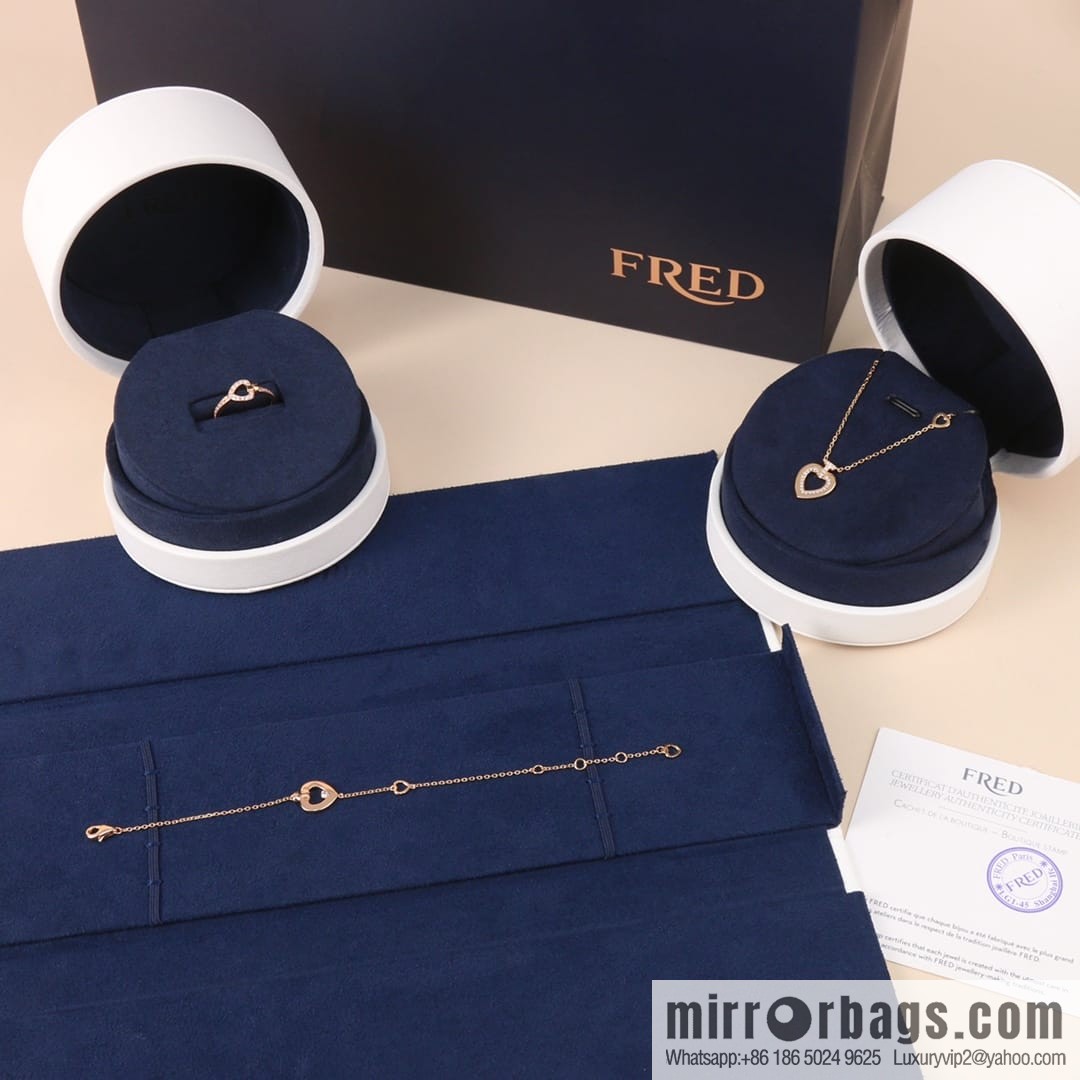 Fred limited rose gold heart bracelet necklace