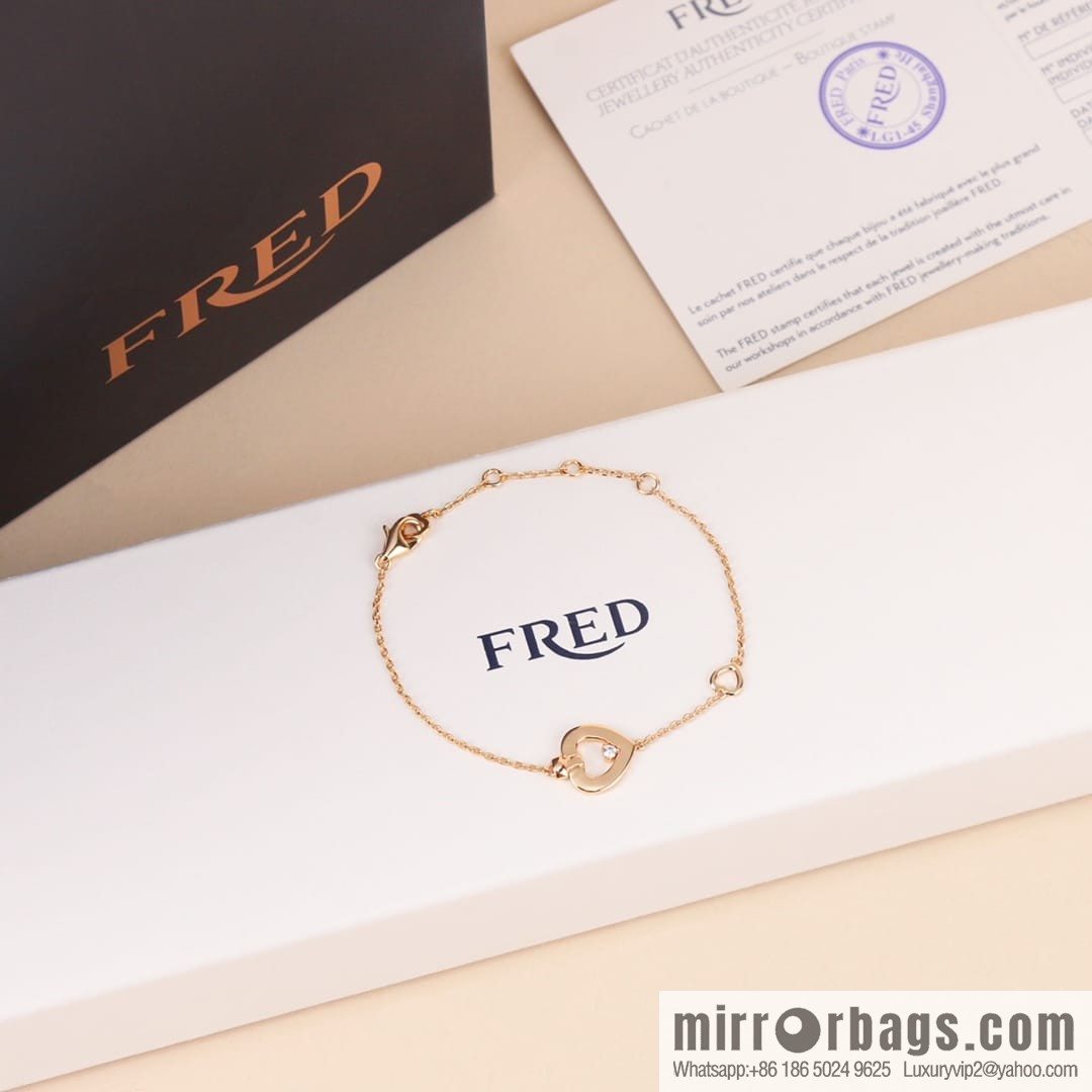 Fred limited rose gold heart bracelet necklace