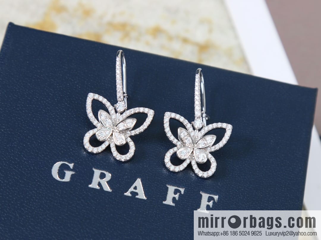 GRAFF butterfly phantom diamond long stud earrings