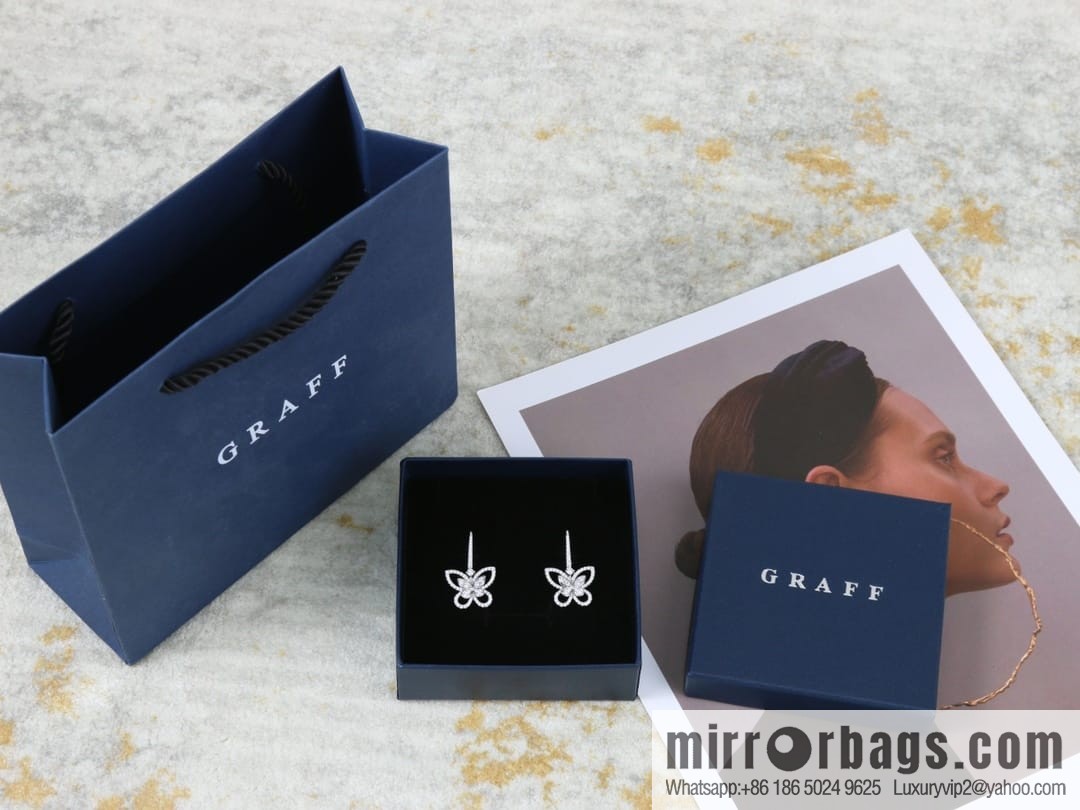 GRAFF butterfly phantom diamond long stud earrings