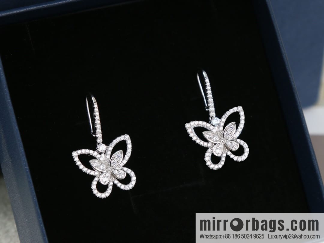GRAFF butterfly phantom diamond long stud earrings