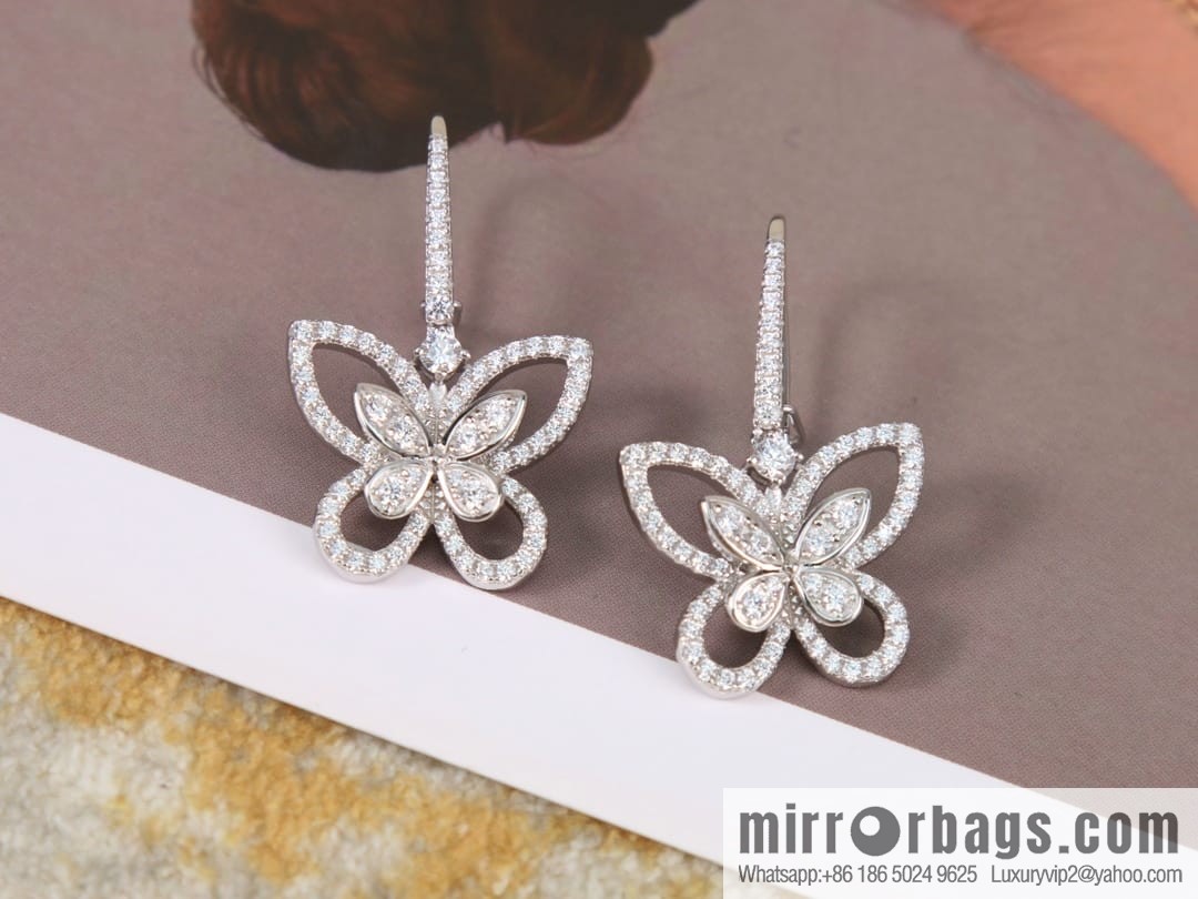 GRAFF butterfly phantom diamond long stud earrings