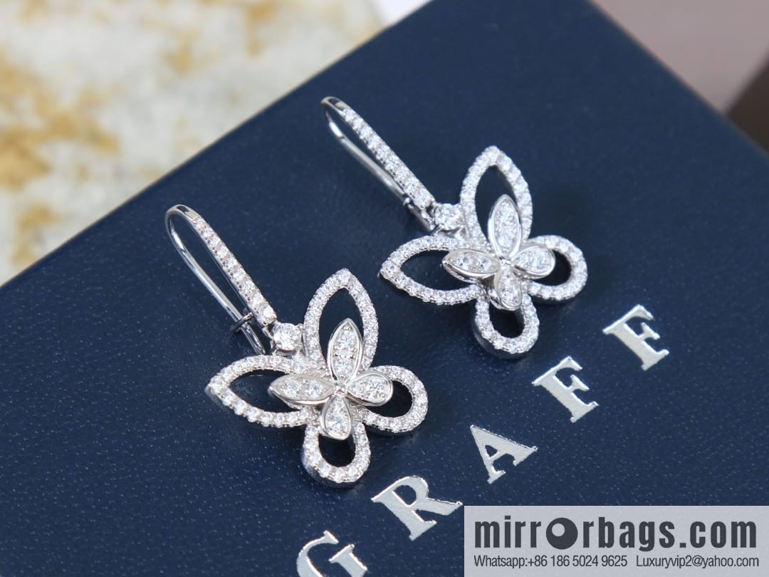 GRAFF butterfly phantom diamond long stud earrings