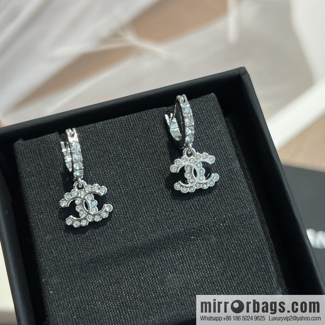 New ☑️ Chanel c2 double c full diamond stud earrings