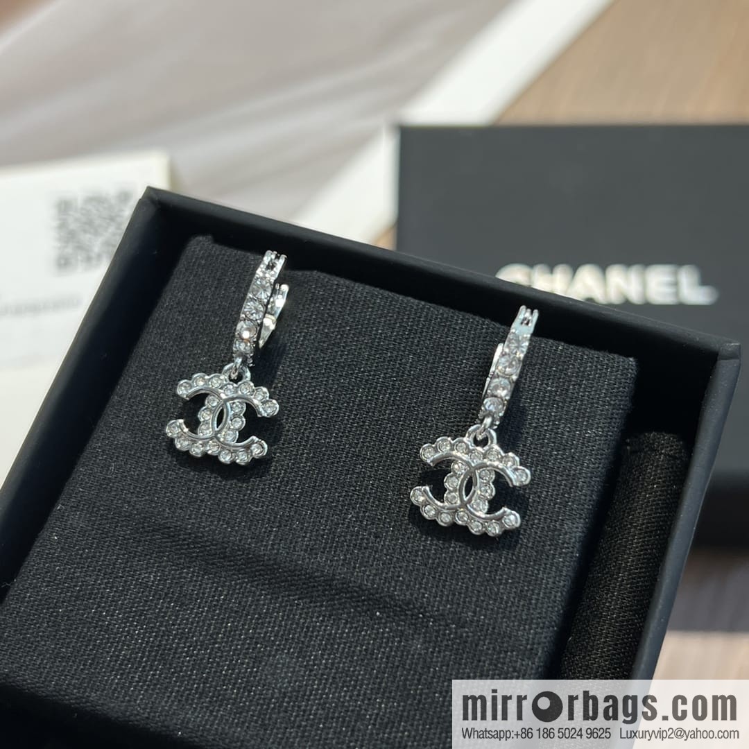 New ☑️ Chanel c2 double c full diamond stud earrings