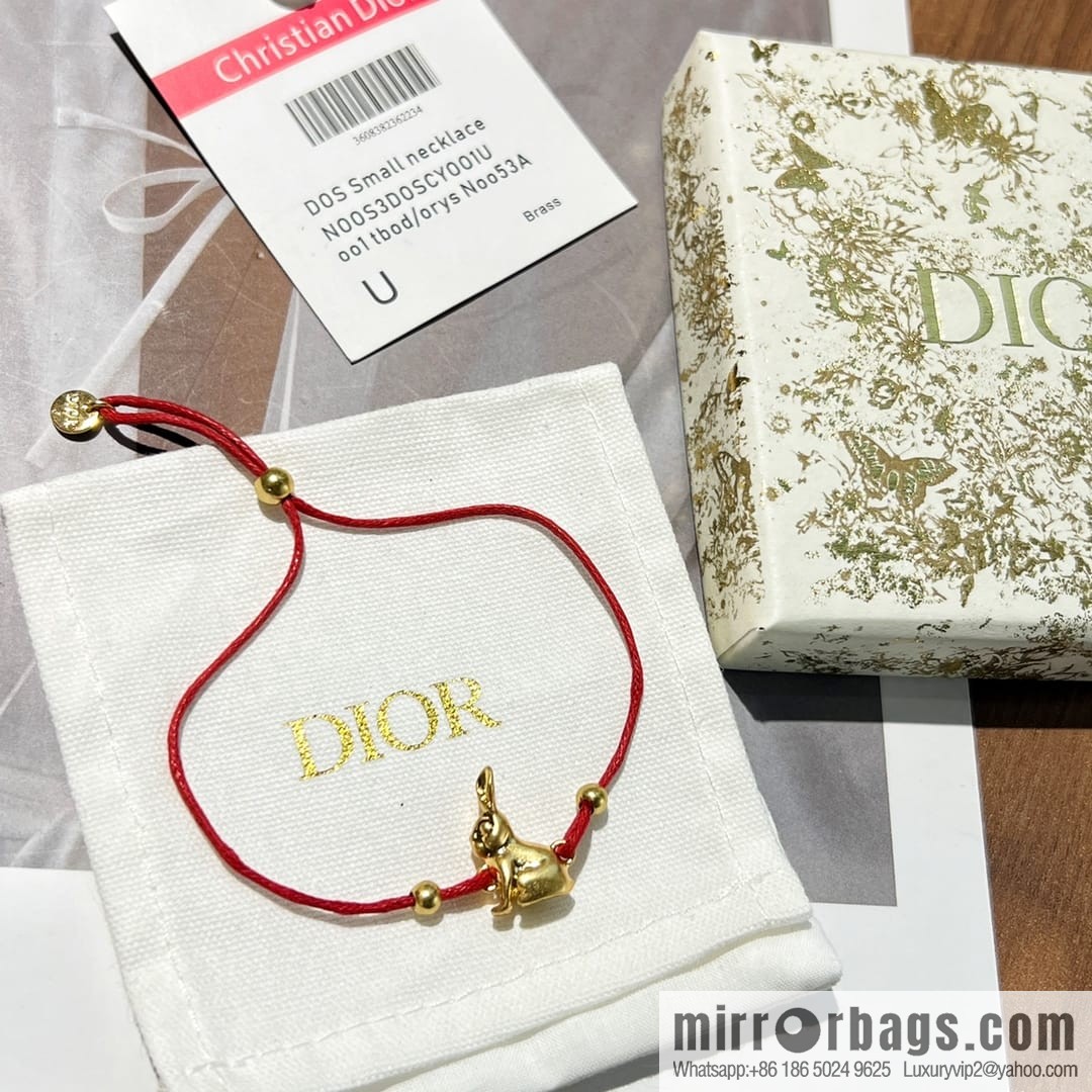 Dior rabbit 🐰 red rope bracelet hand rope