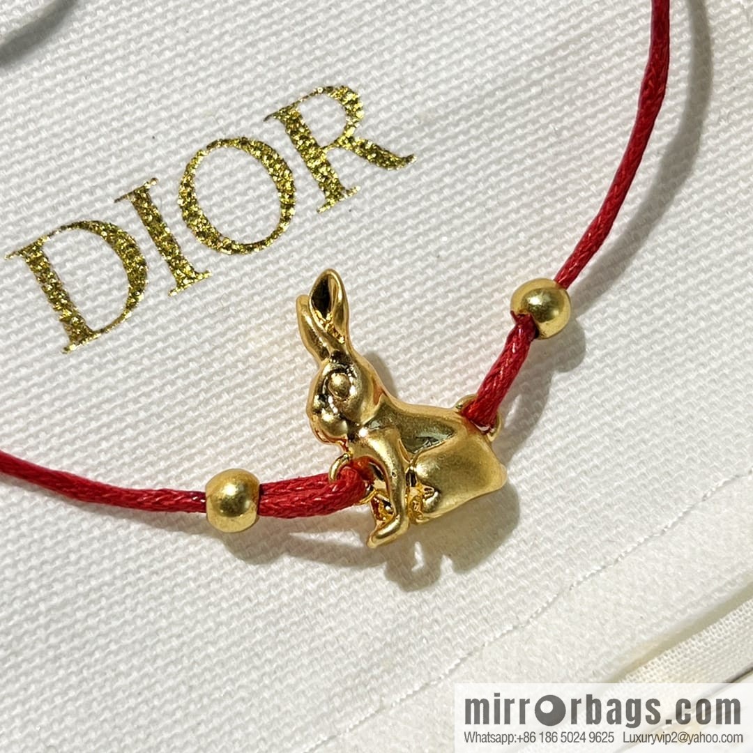 Dior rabbit 🐰 red rope bracelet hand rope