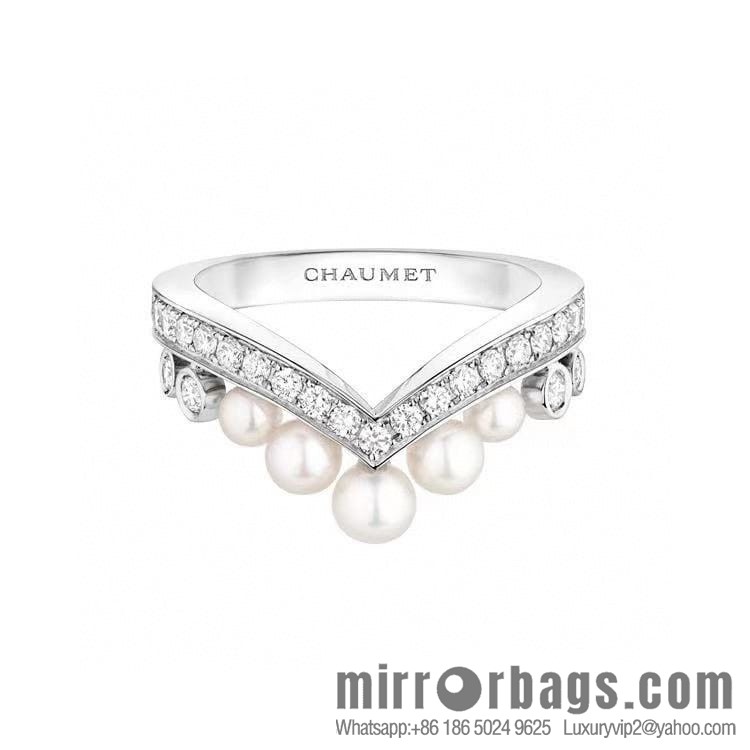 CHAUMET crown pearl ring