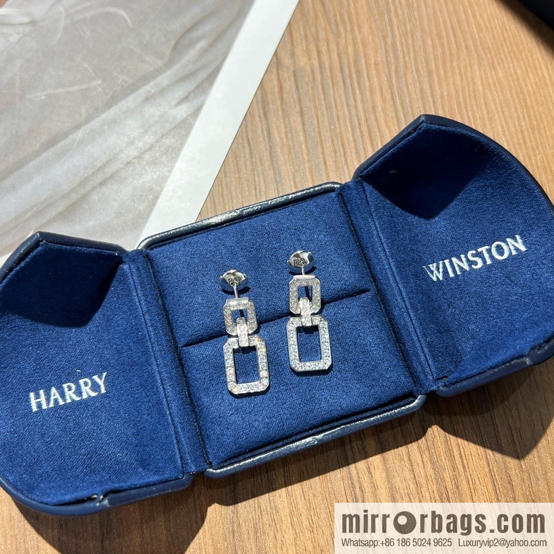 HARRY WINSTON HW Diamond square stud earrings