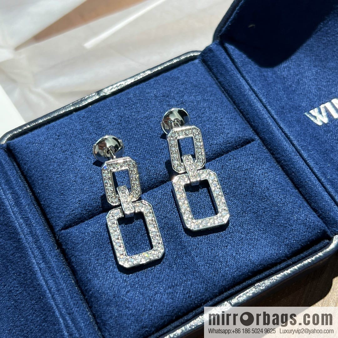 HARRY WINSTON HW Diamond square stud earrings