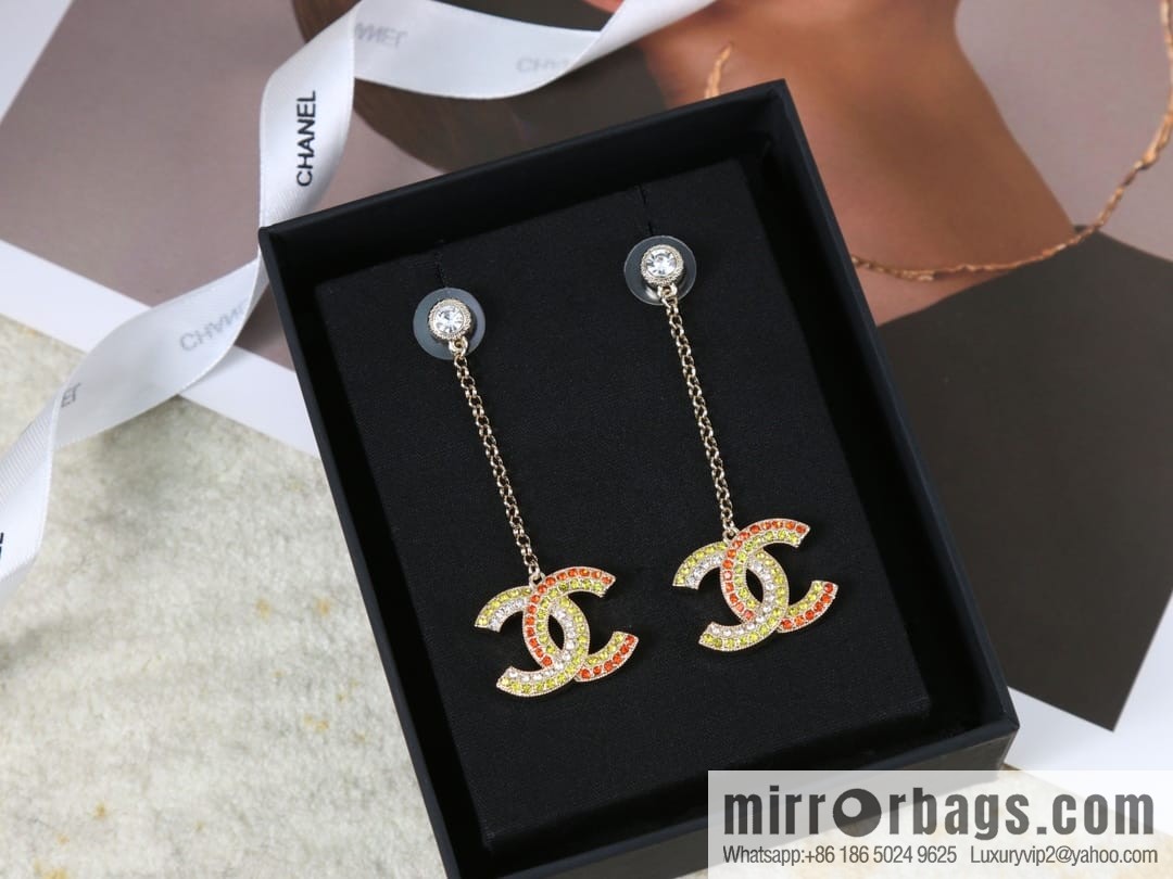 New ☑️ Chanel c2 double c colored diamond stud earrings