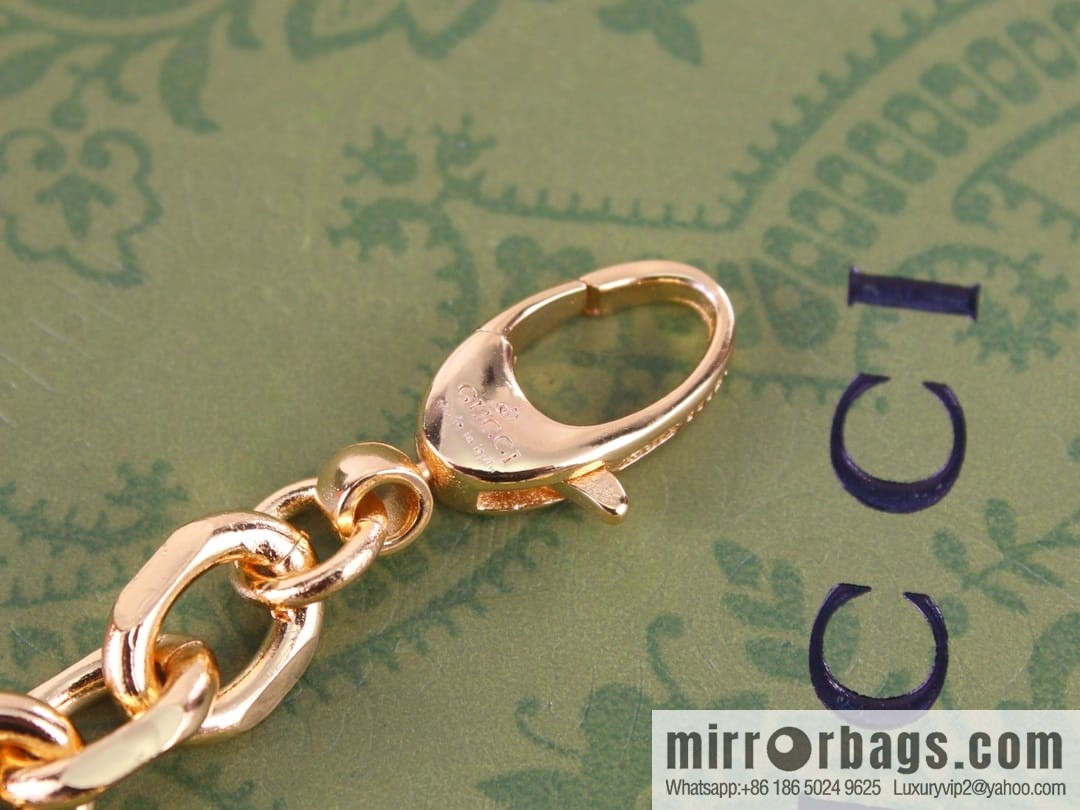 New Gucci Gucci gold interlocking enamel double G bracelet