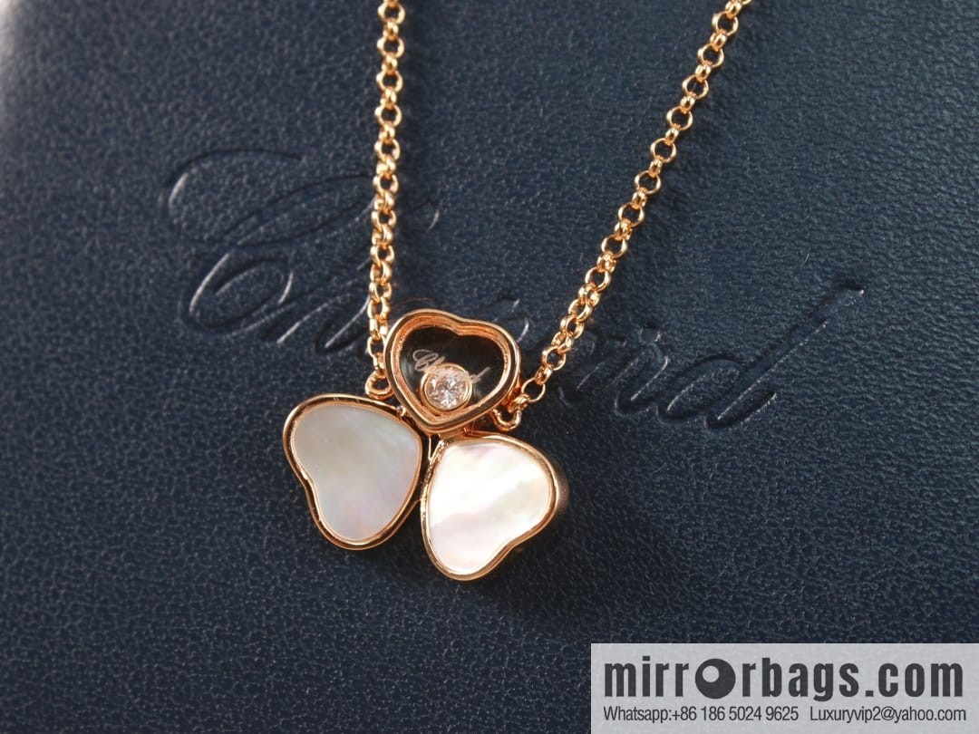 Chopard HAPPY HEARTS three love white shell necklace