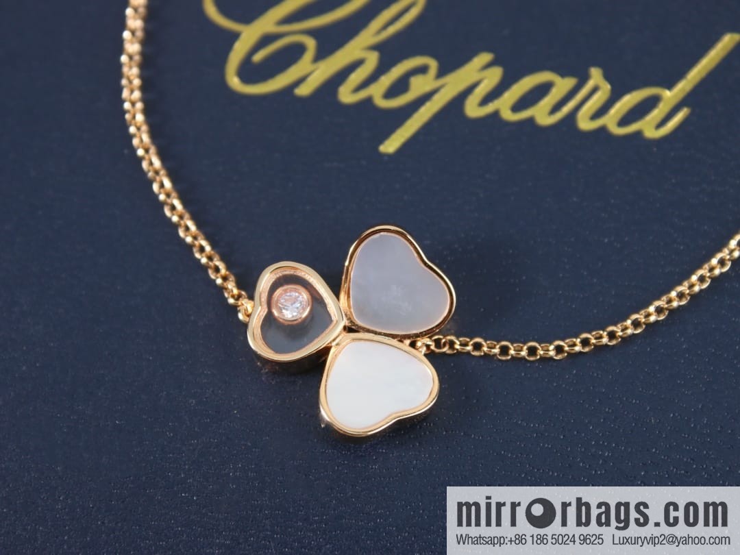 Chopard HAPPY HEARTS three love white shell necklace