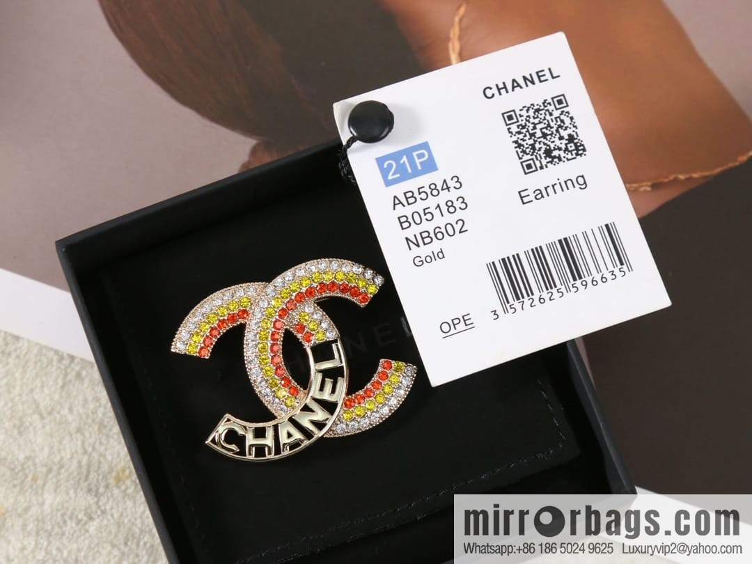 New ☑️ Chanel double c colored diamond cut-out brooch