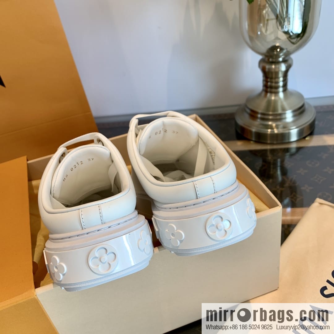 LV/Louis Vuitton 1v donkey brand | thick bottom gradual change half drag white shoes