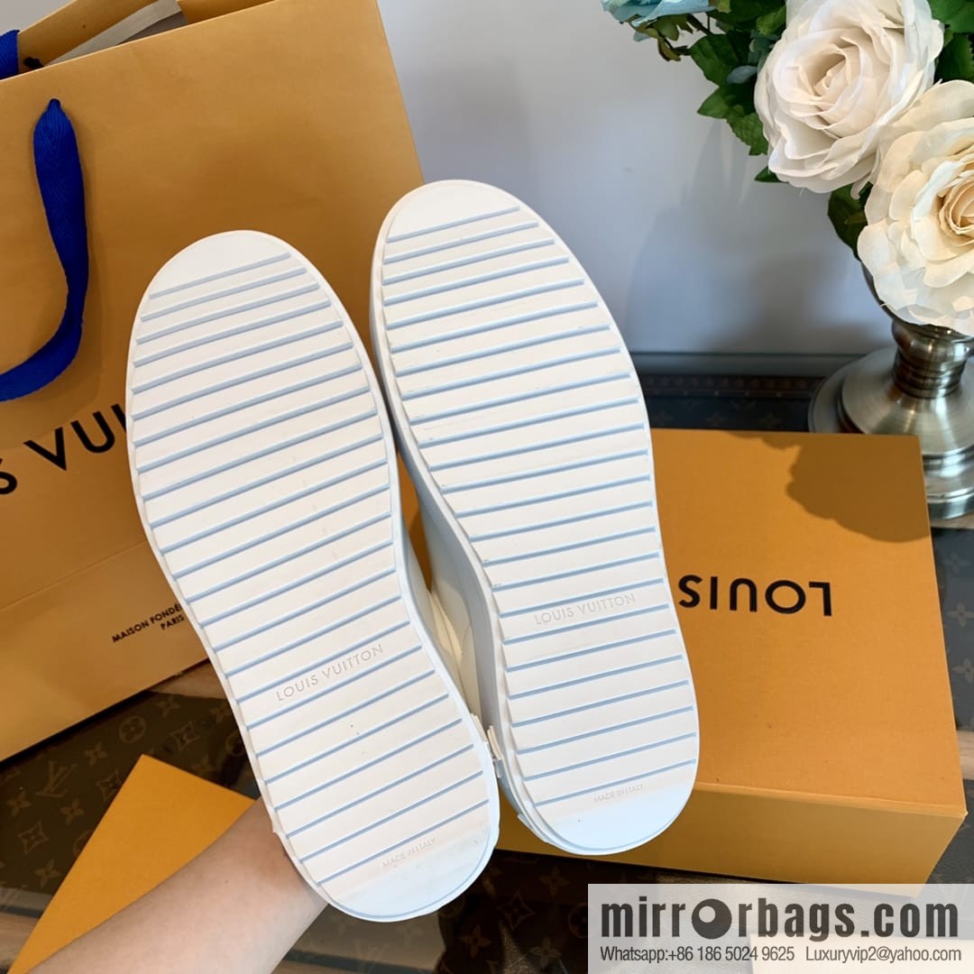 LV/Louis Vuitton 1v donkey brand | thick bottom gradual change half drag white shoes