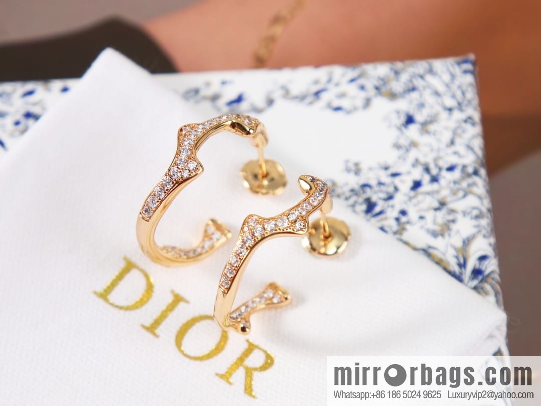 New ☑️ Dior full diamond vine stud earrings